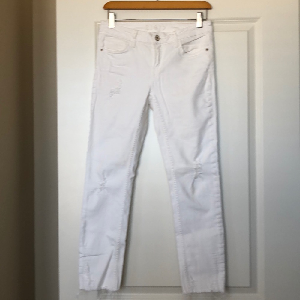 Zara denim- distressed skinny stretch jean.